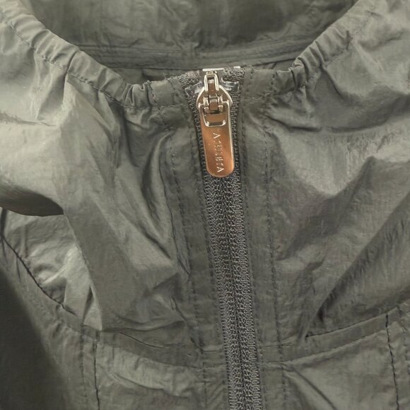 Athleta Black hooded Longline Parka rain jacket full zip relaxed Light  sz XL - Picture 6 of 12